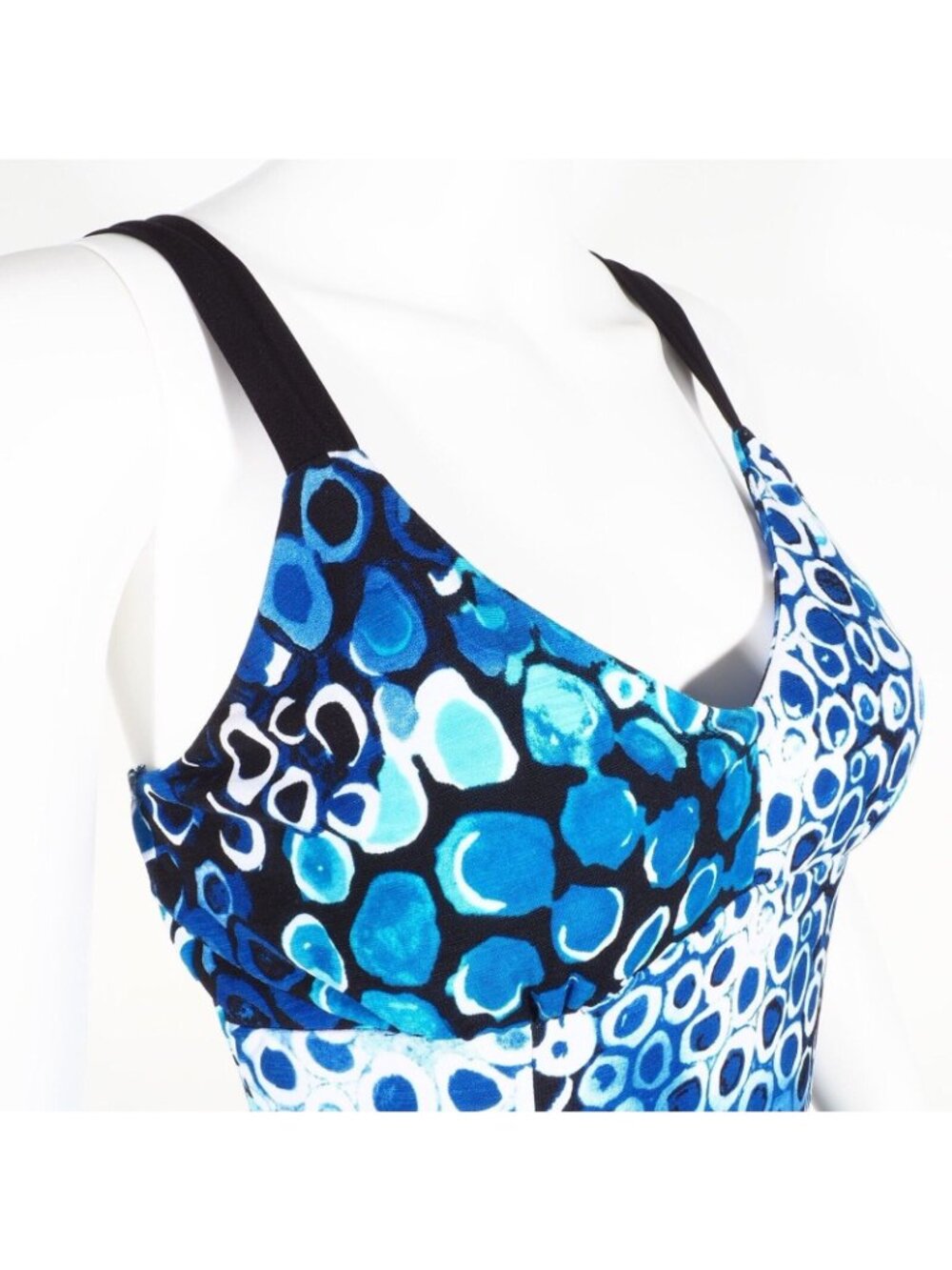 Papillon Blanc Dress Womens Size 4 P A Line Sleeveless Blue Black White Lined - Picture 8 of 10